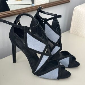 Zara Spain US 8 Balck Hight Heels Suede Black EUR39